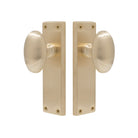 Oval Knob Latch in Unlacquered Satin Brass