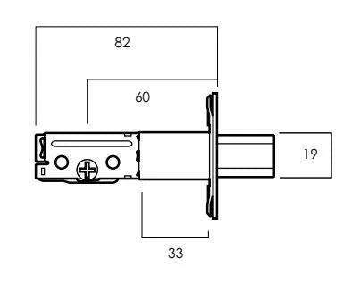 SYMMETRY DEADBOLT (BOLT ONLY) 60-70MM BACKSET TP in Satin Stainless