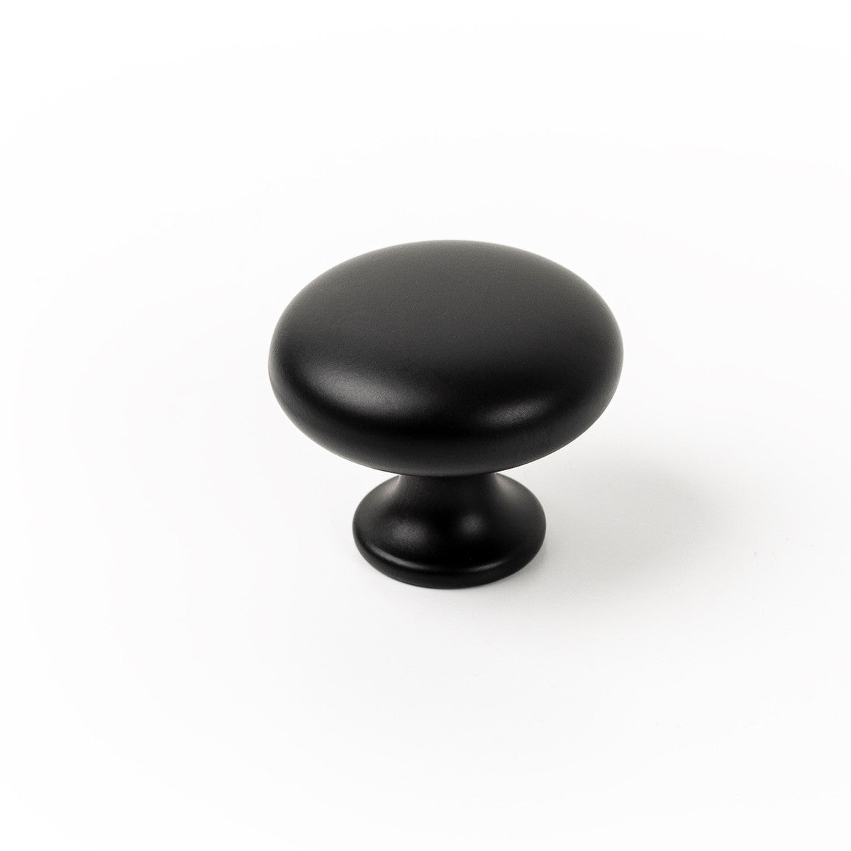 Momo DUKE round cabinet knob in matte blue finish, showing the sleek, circular design suitable for modern furniture.