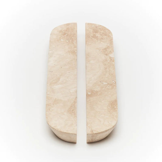 Lo & Co Dot Travertine Handle Large in Travertine Marble
