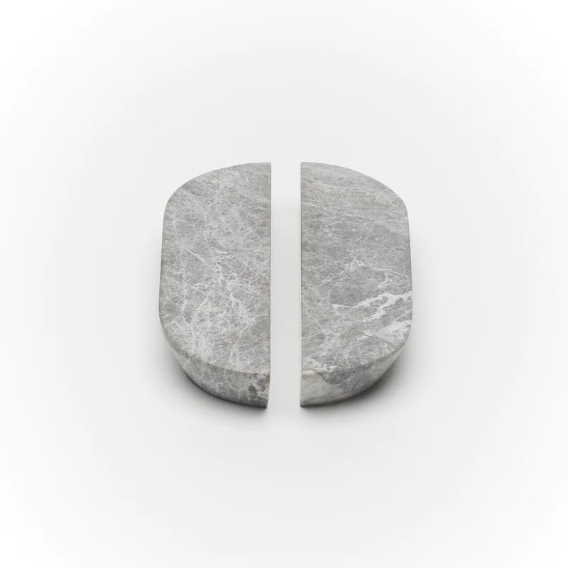 Lo & Co Dot Marble Handle Tundra Grey Small in Grey Tundar Marble