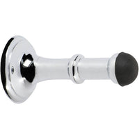 Tradco concealed fix door stop, 80mm length, with wall mounting hardware visible on a door edge.