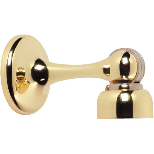 Door Stop Magnetic Polished Brass D44xP93mm in Polished Brass
