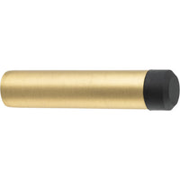 Iver Concealed Fix Pencil Door Stop mounted on wooden door, featuring a sleek black finish and compact design.