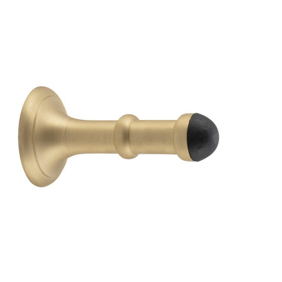 Door Stop Concealed Fix Small Satin Brass D43xP80mm in Satin Brass