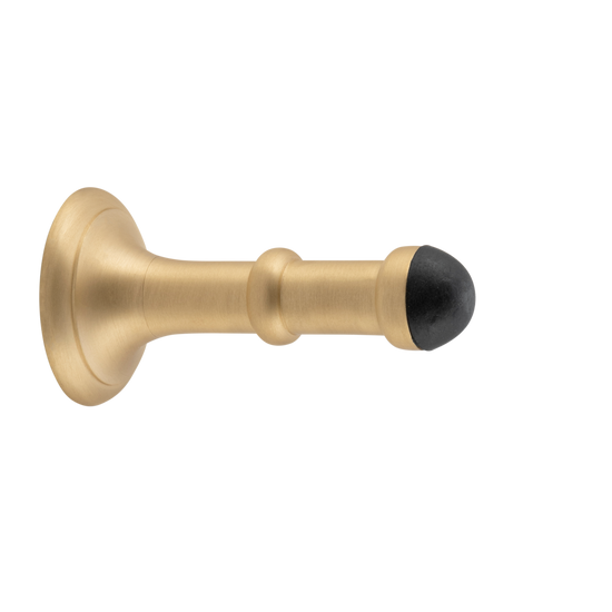 Door Stop Concealed Fix Large Satin Brass D43xP100mm in Satin Brass