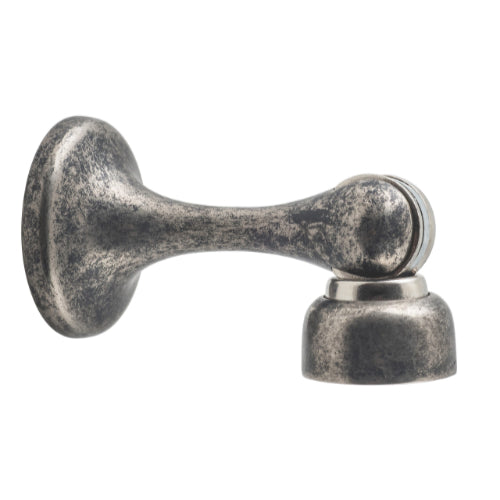 Door Stop Magnetic Rumbled Nickel D44xP93mm in Rumbled Nickel