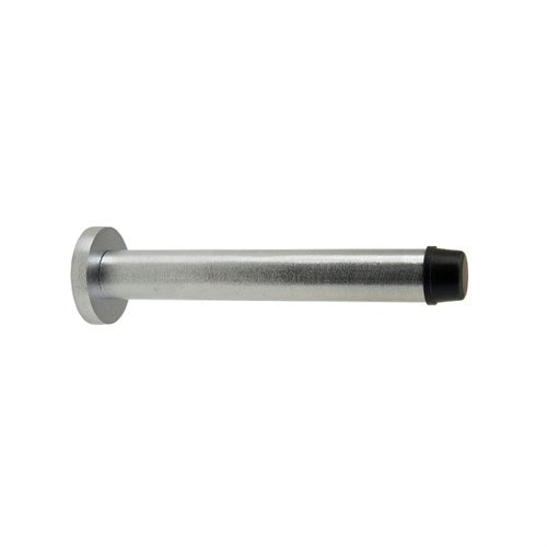 Wall Mounted Door Stop, 110mm length. Ø16mm, Base Ø30mm in Satin Nickel