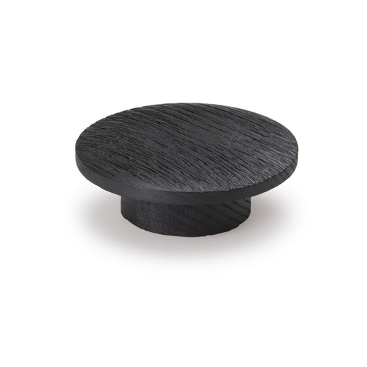ECHO ROUND TIMBER KNOB 60MM BLACK WOODGRAIN in Black WoodGrain