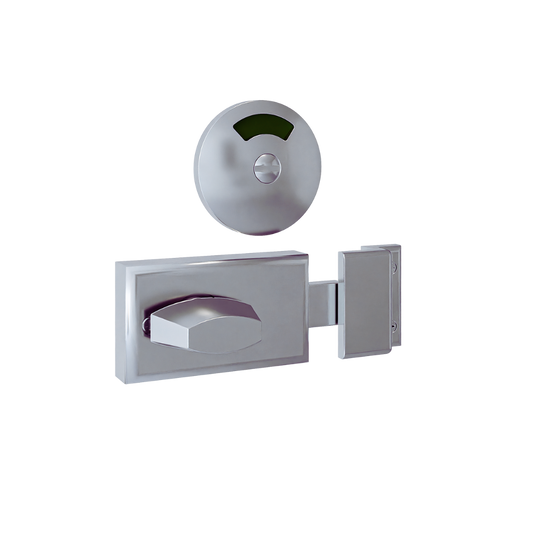 EasyFit Lock & Indicator Set with Staple ? With Screw Fixings in Satin Chrome
