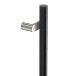 8575 Offset Pair of  Entrance Handles, Back-to-Back, 500mm x 32mm, CTC 340mm in Satin Stainless