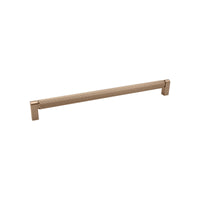 Momo Brooklyn 448mm entry pull handle in brushed dark bronze finish, designed for door entry and exit.