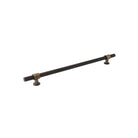 Momo BELGRAVIA 520mm knurled back-to-back entry pull handle in bronze finish mounted on door.