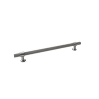 Momo Belgravia 600mm knurled entry pull handle in brushed bronze finish mounted on a door