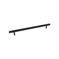 Momo Bellevue 600mm lined entry pull handle in black finish, designed for secure door access and modern decor.