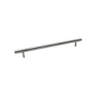 Momo BELLEVUE 600mm plain entry pull handle in brushed finish, mounted on a door for easy grasp and modern style.