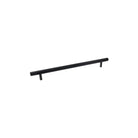 Momo Bellevue 496mm knurled entry pull handle installed back-to-back on door, featuring textured grip and sleek metal finish.