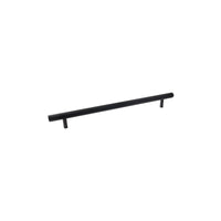 Momo Bellevue 496mm knurled entry pull handle installed back-to-back on door, featuring textured grip and sleek metal finish.
