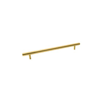 Momo BELLEVUE 496mm plain entry back-to-back pull handle in black finish, mounted on a door for secure grip and style.
