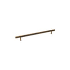 Momo Bellevue 496mm plain back-to-back entry pull handle, shown installed on a door with a polished metal finish.