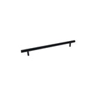 Momo Bellevue 496mm plain back-to-back entry pull handle in black finish mounted on door for modern entry hardware.