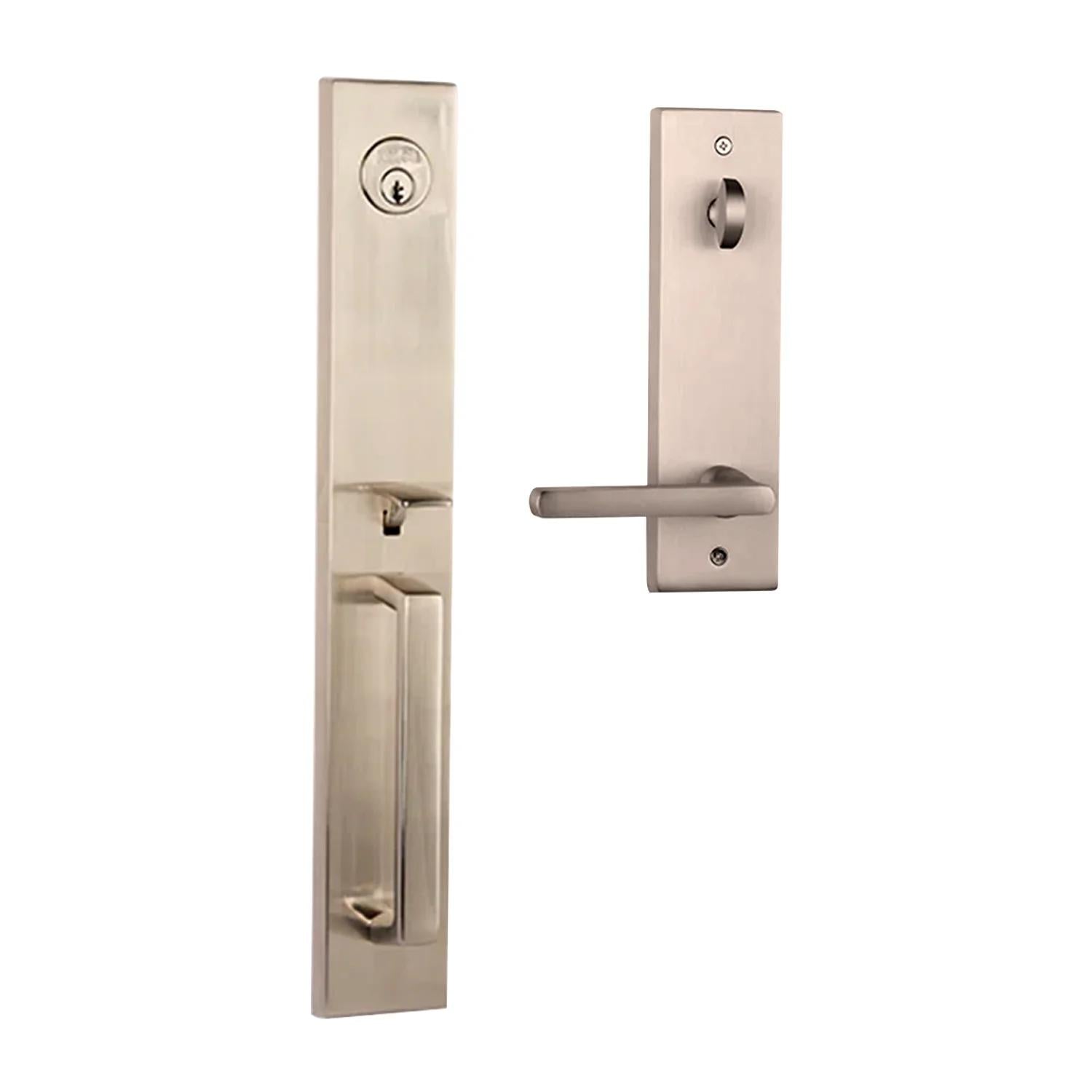 Montpellier I/C Entry Straight Lever SN BP in Satin Nickel