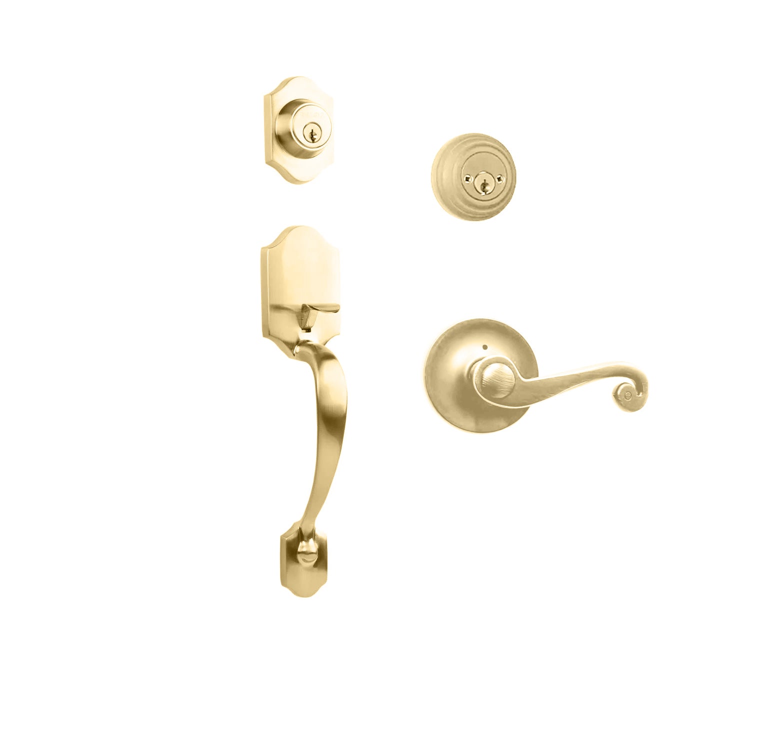 Charente Entry D/C w/Spira Lever SB BP in Satin Brass