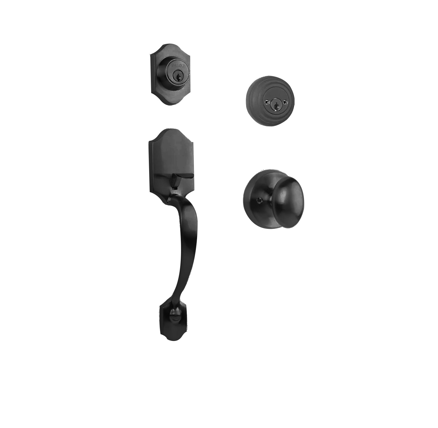 Charente Entry D/C w/Uovo Knob MB BP in Matt Black