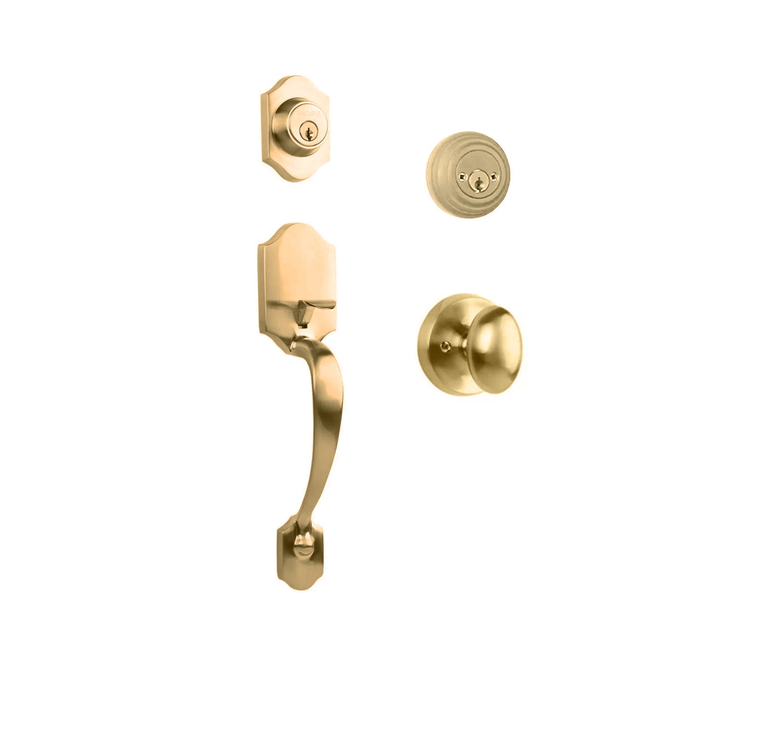 Charente Entry D/C w/Uovo Knob SB BP in Satin Brass
