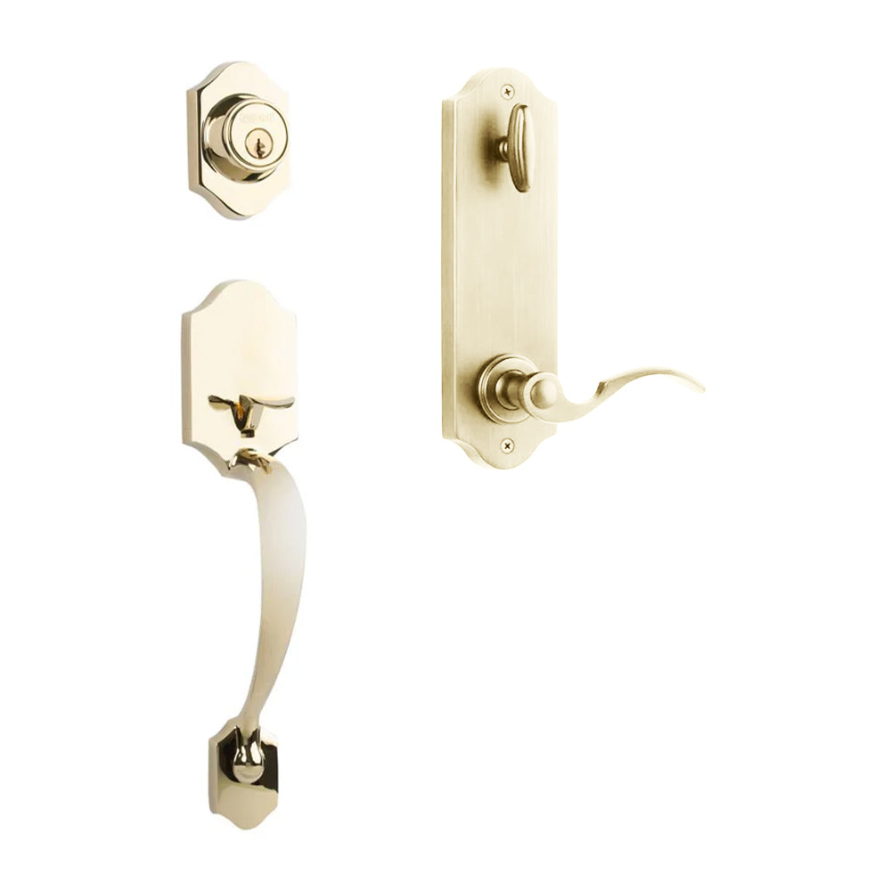 Charente Entry I/C w/Flutto Lever L03 BP in Polished Brass