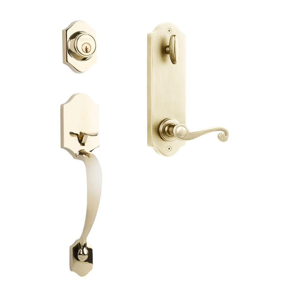 Charente Entry I/C w/Spira Lever L03 BP in Polished Brass
