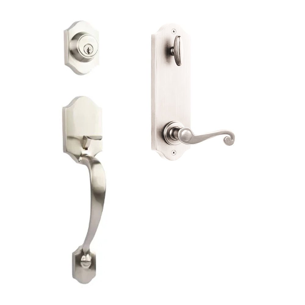 Charente Entry I/C w/Spira Lever SN BP in Satin Nickel
