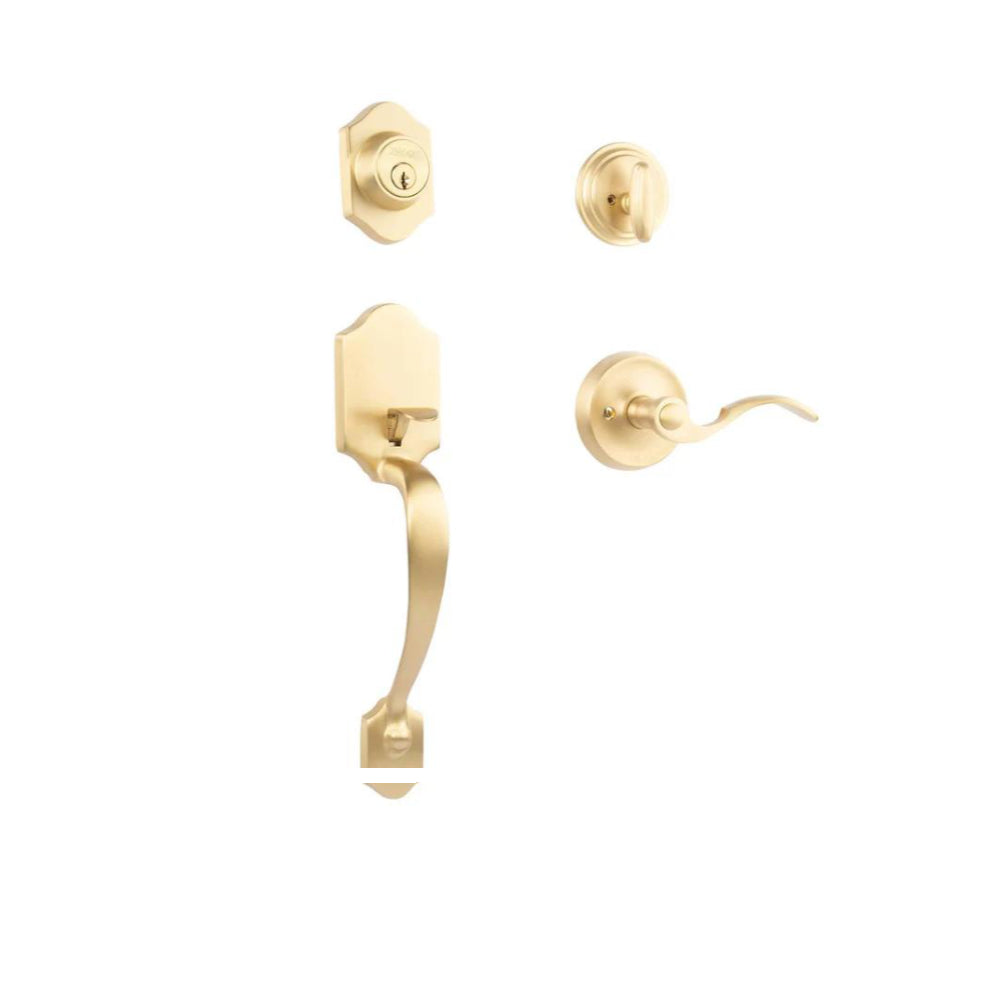Charente Entry S/C w/Flutto Lever SB BP in Satin Brass