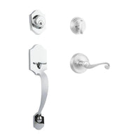 N2LOK Charente single cylinder entrance door set with spiral lever handle and brass finish, ideal for secure home entry.