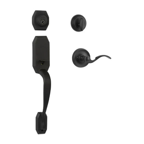 Garrone Entry D/C w/Flutto Lever MB BP in Matt Black