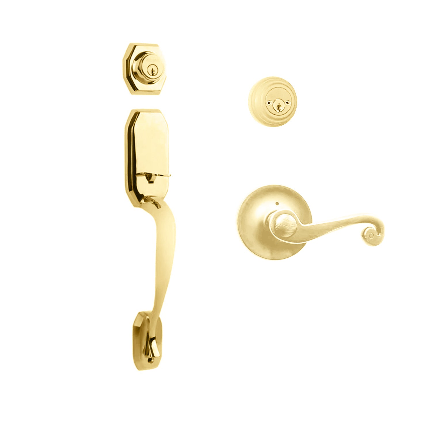 Garrone Entry D/C w/Spira Lever L03 BP in Polished Brass