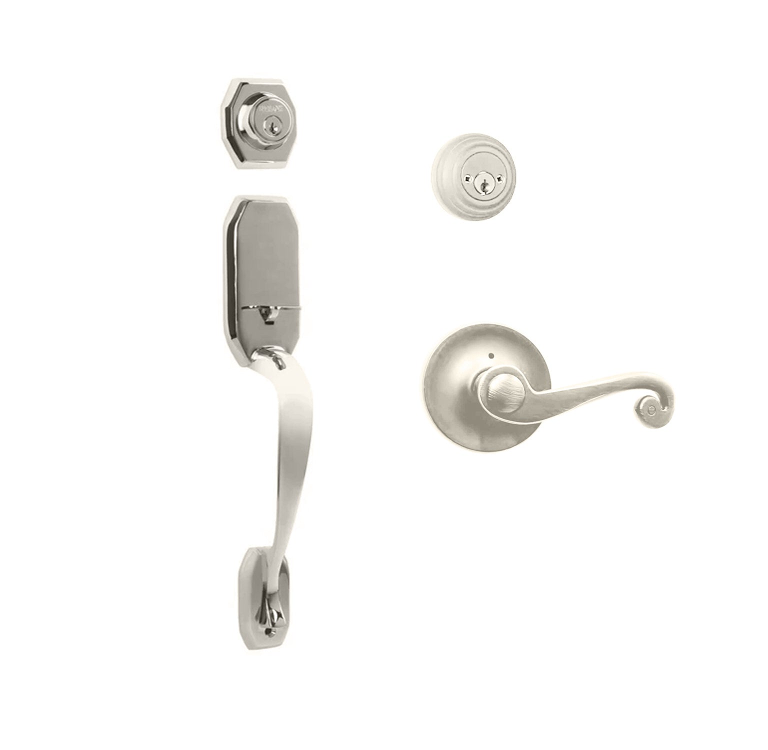 Garrone Entry D/C w/Spira Lever SN BP in Satin Nickel