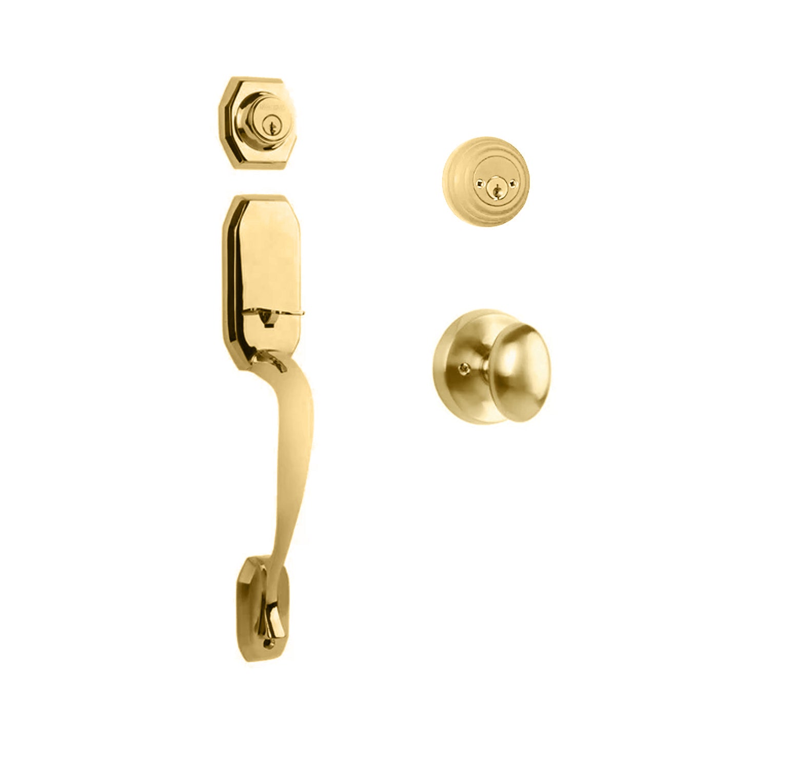 Garrone Entry D/C w/Uovo Knob SB BP in Satin Brass