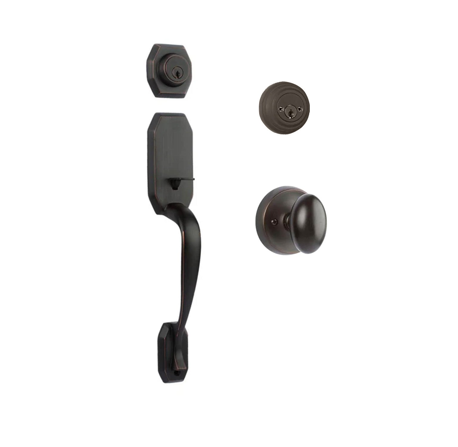Garrone Entry D/C w/Uovo Knob VB BP in Venetian Bronze