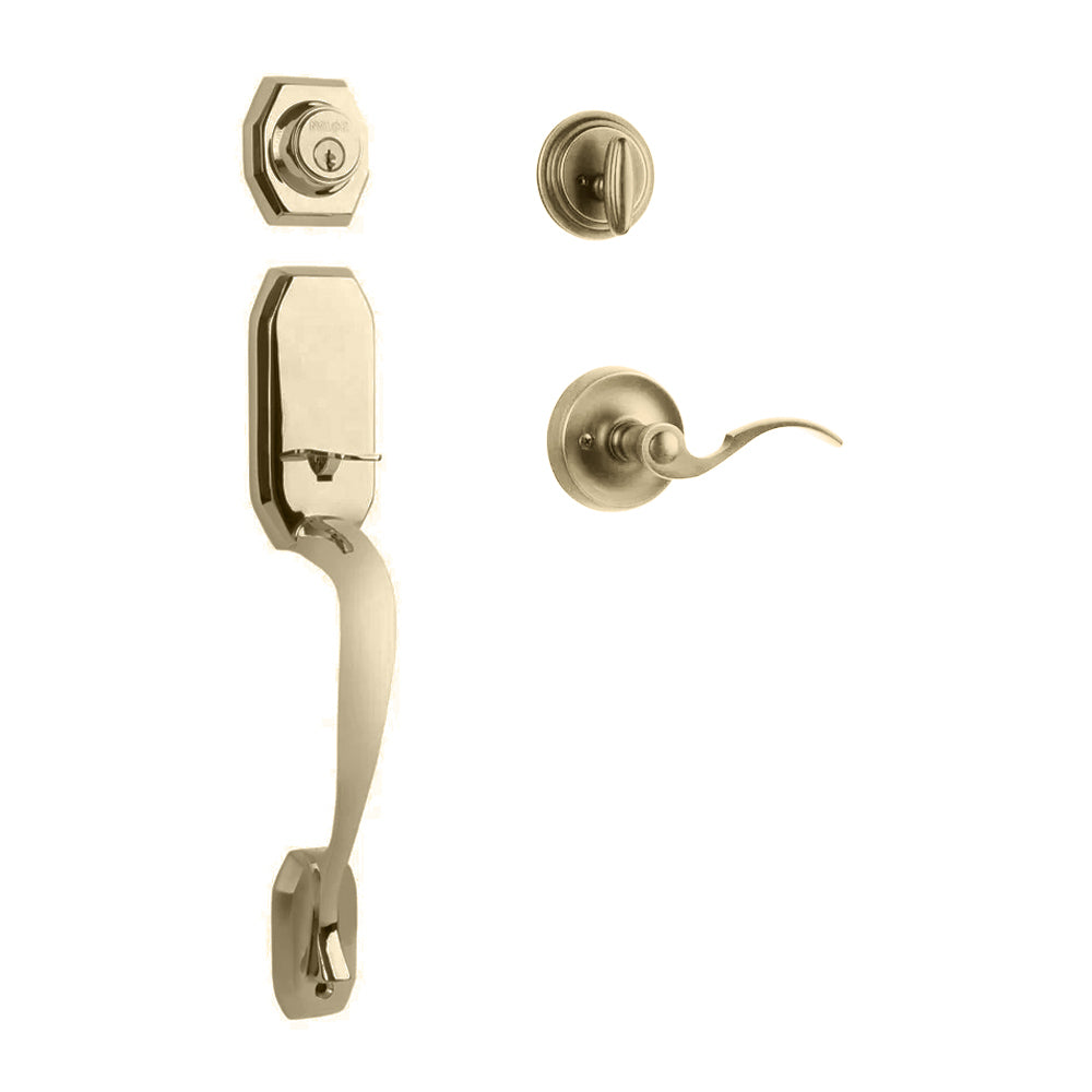Garrone Entry I/C w/Flutto Lever SB BP in Satin Brass