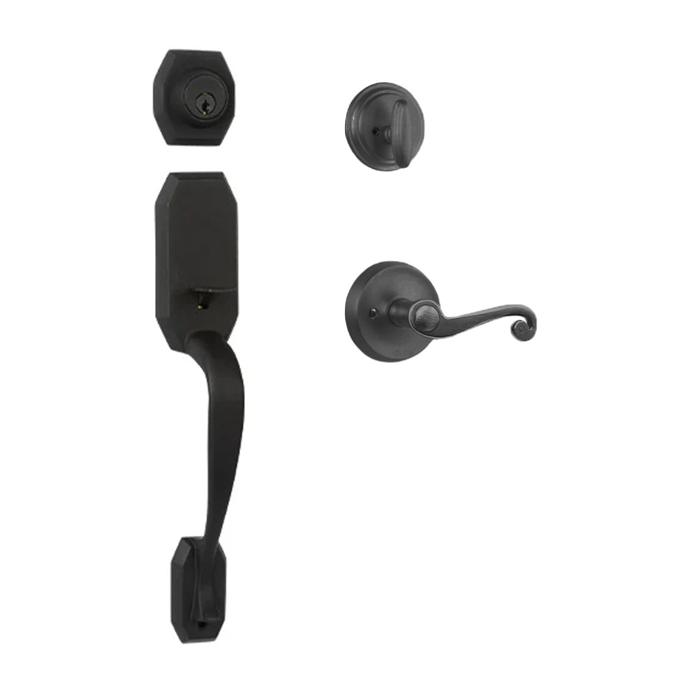 Garrone Entry I/C w/Spira Lever MB BP in Matt Black