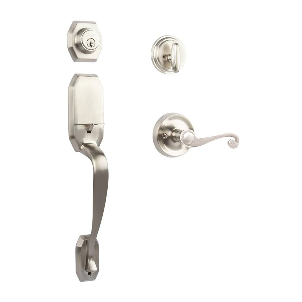 Garrone Entry I/C w/Spira Lever SN BP in Satin Nickel