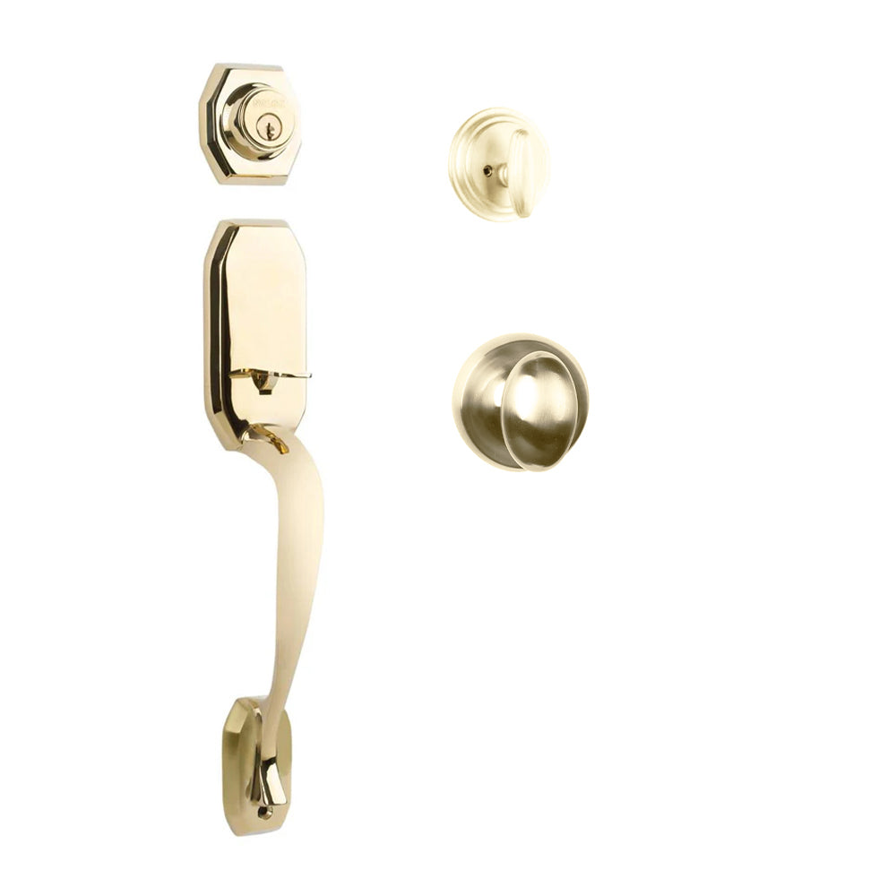 Garrone Entry S/C w/Uovo Knob L03 BP in Polished Brass