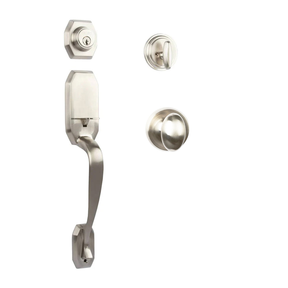 Garrone Entry S/C w/Uovo Knob SN BP in Satin Nickel