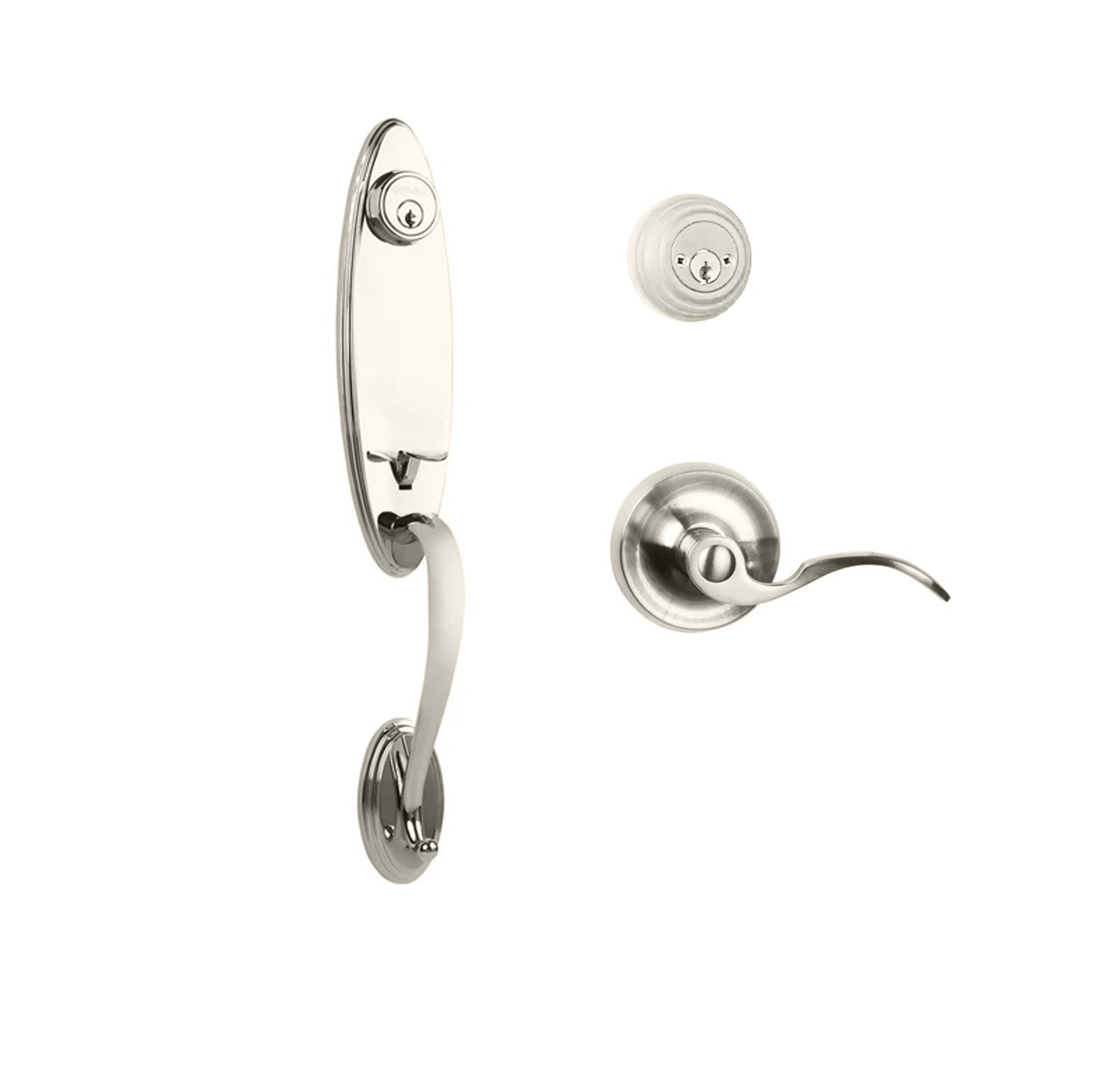 N2LOK Loire double cylinder entrance set with Flutto lever handle, featuring durable hardware and sleek design for secure entry.