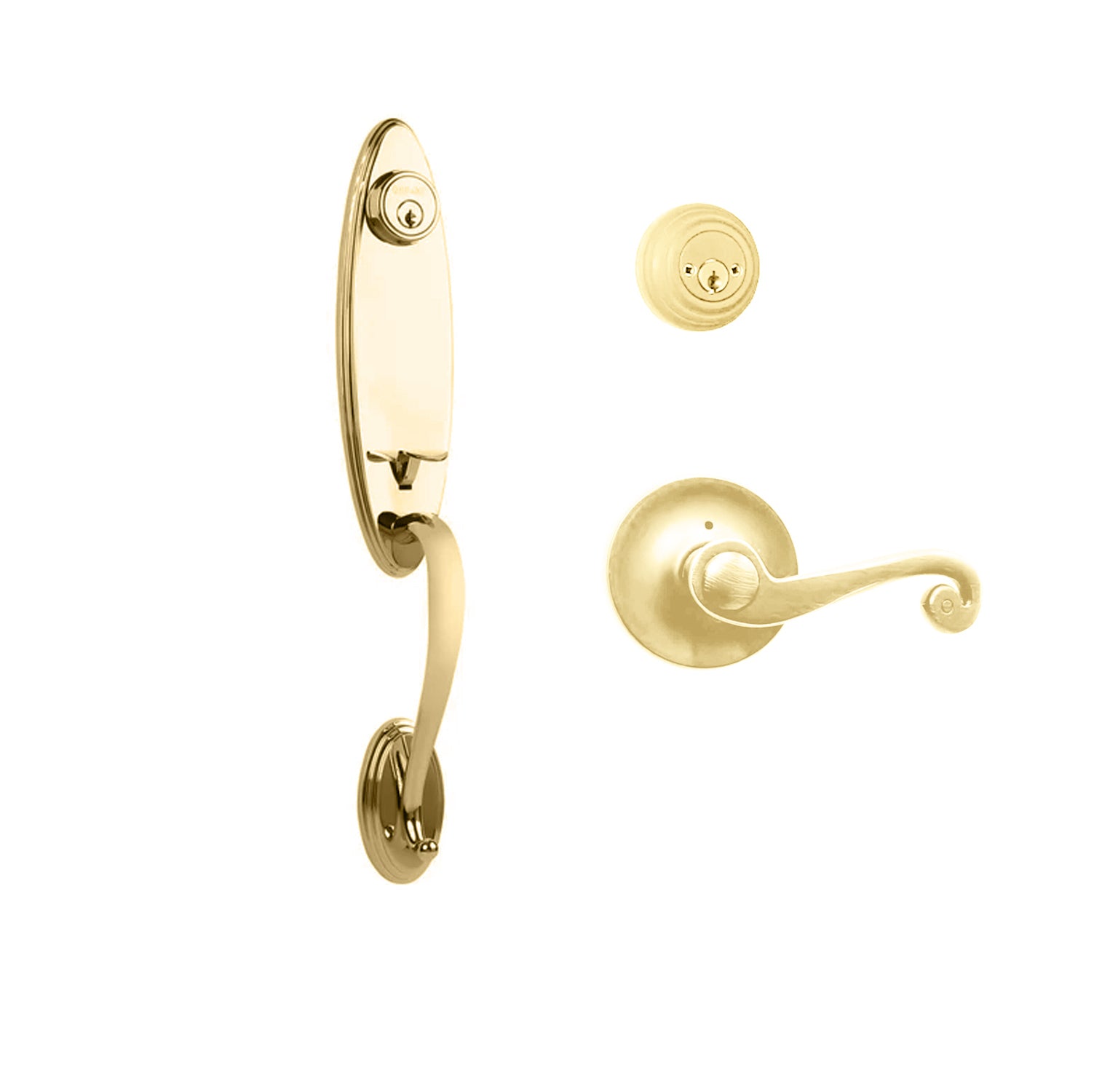 Loire Entry D/C w/Spira Lever L03 BP in Polished Brass