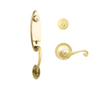 N2LOK Hardware Loire double cylinder entrance set with spiral lever handle, featuring secure lock mechanism and polished finish.