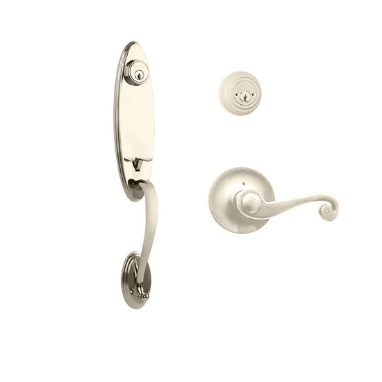 Loire Entry D/C w/Spira Lever SN BP in Satin Nickel