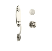 Loire Entry D/C w/Uovo Knob SN BP in Satin Nickel