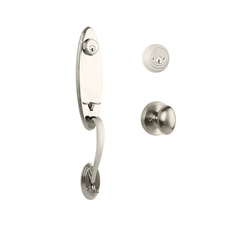 Loire Entry D/C w/Uovo Knob SN BP in Satin Nickel